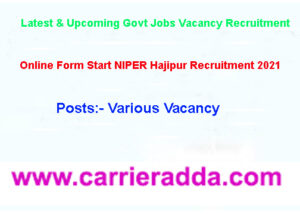 NIPER Hajipur Recruitment 