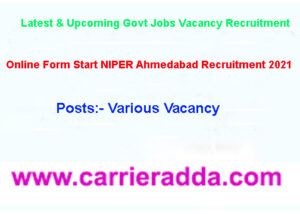 NIPER Ahmedabad Recruitment