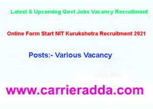 NIT Kurukshetra Recruitment