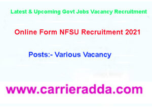 NFSU Recruitment