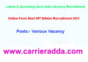 NIT Sikkim Recruitment