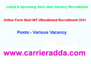NIT Uttarakhand Recruitment 