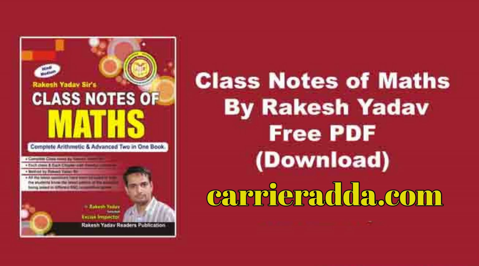 Rakesh Yadav Math Book 2021 Latest Hindi English PDF