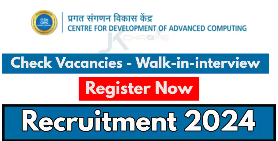 Centre For Development of Advanced Computing (CDAC) Project Staff Vacancy