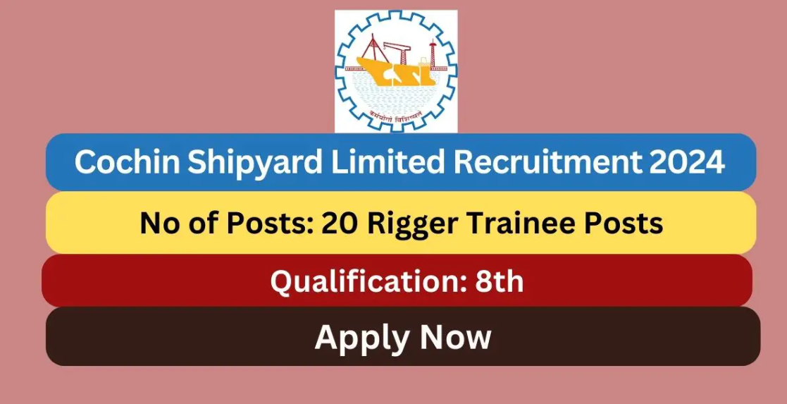 Cochin Shipyard Limited (CSL) Rigger Trainee Vacancy