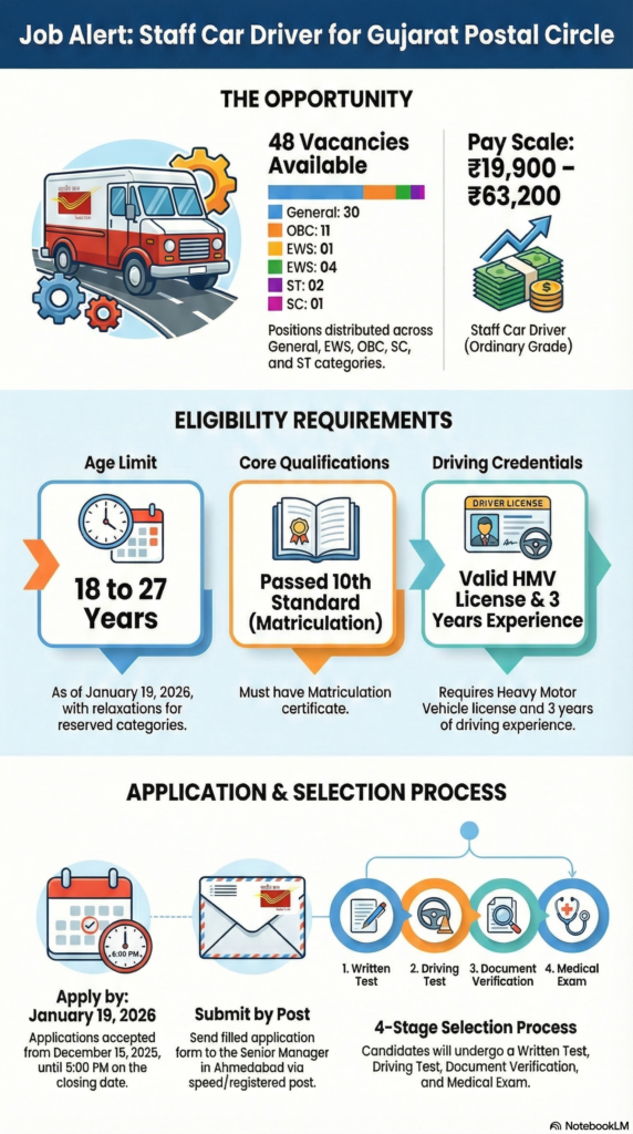 Gujarat Postal Circle Driver Recruitment 2026 Details